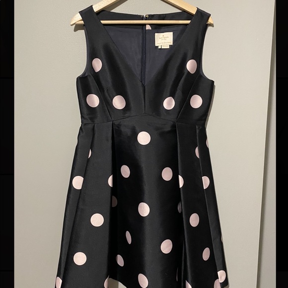 Kate space Spotlight V neck Polka Dot Fit flare - Picture 3 of 6